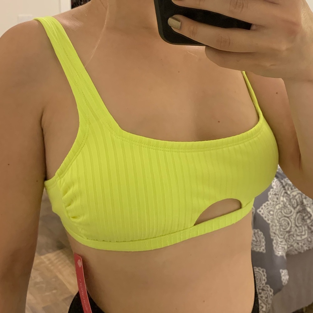 Neon yellow bikini top NWT